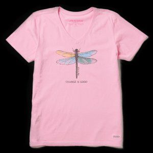 NWT Life is Good Crusher Vee - Pink/Lavender Change Dragonfly